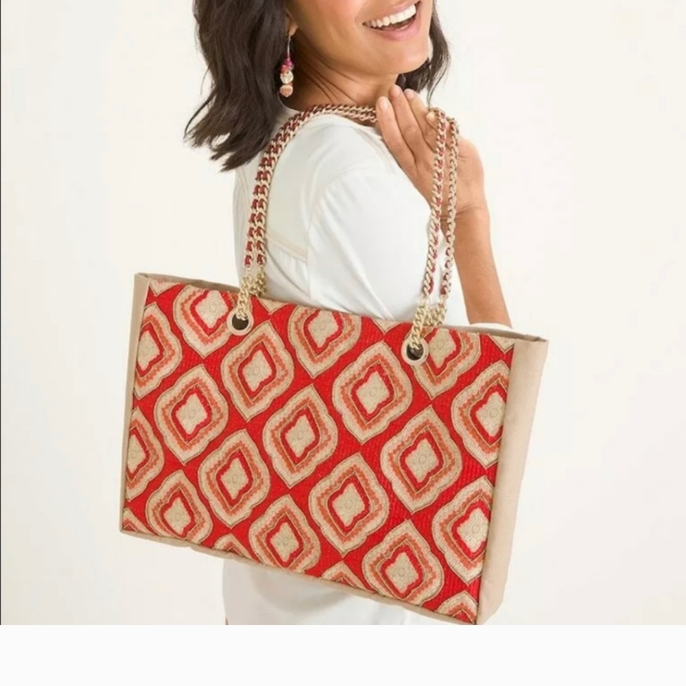 Chico Beaded Tote Bag NWT